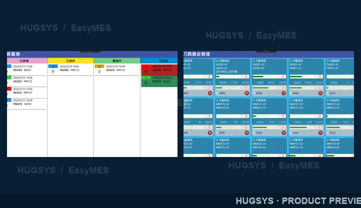 EasyMES 品質與模刀具管理局部畫面
